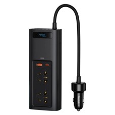 Автомобільний перетворювач напруги BASEUS In-car Inverter 150W (220V EU/CN) |2Sockets EU/CN 220V, 1USB/1Type-C, 0.4m| (CRNBQ-A01) black