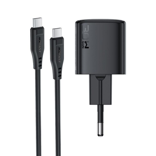 Адаптер мережевий ACEFAST PD mini GaN USB-C fast charger set A118 (P5) |1USB-C, 30W/3A| black