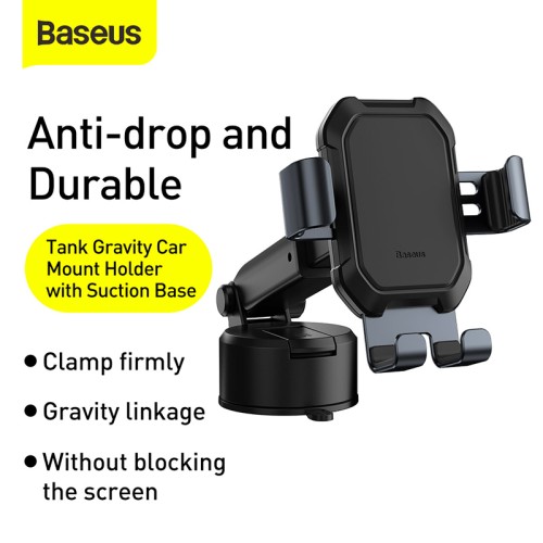 Тримач BASEUS Tank gravity car mount holder with suction base black