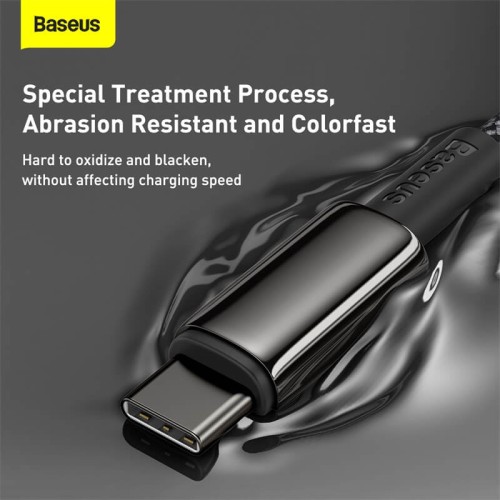 Кабель BASEUS Type-C to Type-C Tungsten Gold Fast Charging |2m, 100W, 5A| (CATWJ-A01) black