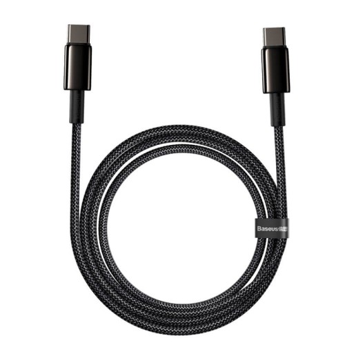 Кабель BASEUS Type-C to Type-C Tungsten Gold Fast Charging |2m, 100W, 5A| (CATWJ-A01) black