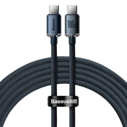 Кабель Baseus Type-C to Type-C Crystal Shine Series Fast Charging Data Cable |2m, 100W| black