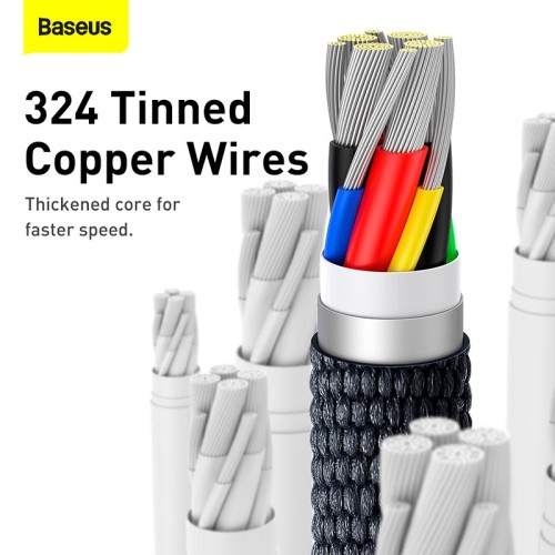 Кабель Baseus Type-C to Type-C Crystal Shine Series Fast Charging Data Cable |2m, 100W| black