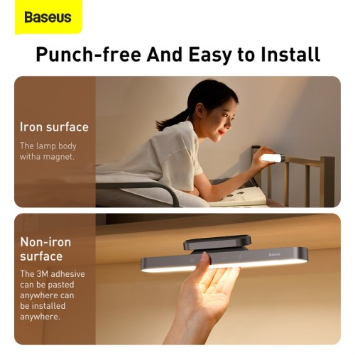 Універсальна лампа BASEUS Magnetic Stepless Dimming Charging Desk Lamp |4.5W, 1800mAh, 4-24h|  (DGXC-C0G) grey