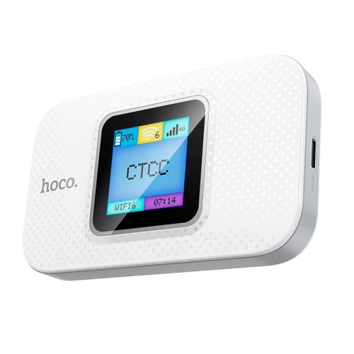 4G Портативний роутер HOCO Portable WiFi with display DQ12 (Europe Asia and Africa) |LTE, 150Mbps, 3.5h|| white
