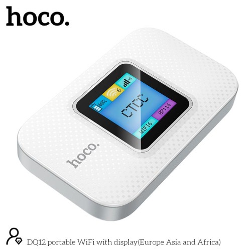 4G Портативний роутер HOCO Portable WiFi with display DQ12 (Europe Asia and Africa) |LTE, 150Mbps, 3.5h|| white