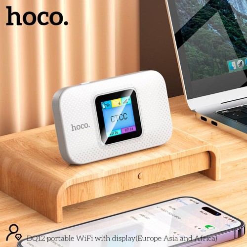 4G Портативний роутер HOCO Portable WiFi with display DQ12 (Europe Asia and Africa) |LTE, 150Mbps, 3.5h|| white