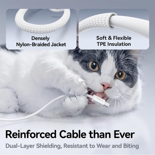 Кабель Baseus Dynamic 4 Fast Charging Data Cable USB-C to USB-C |100W, 1m| white