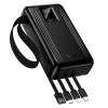 УМБ HOCO Jingyao power bank dual lighting four cables J173 (20000mAh) |2C/2A, PD/QC, 22.5W/3A| black
