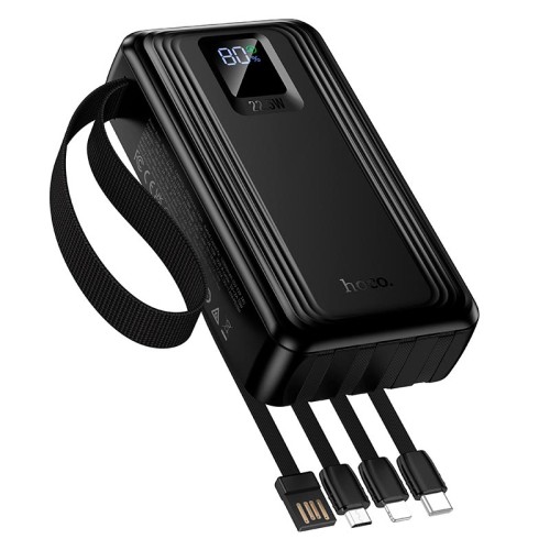 УМБ HOCO Jingyao power bank dual lighting four cables J173 (20000mAh) |2C/2A, PD/QC, 22.5W/3A| black