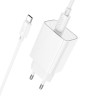 Адаптер мережевий HOCO Type-C to Type-C Benefit single port charger set C143A |1Type-C, 3A/20W, PD/QC| white