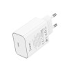 Адаптер мережевий HOCO Benefit single port charger C143A |1Type-C, 3A/20W, PD/QC| white