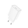 Адаптер мережевий HOCO Benefit single port charger C143A |1Type-C, 3A/20W, PD/QC| white