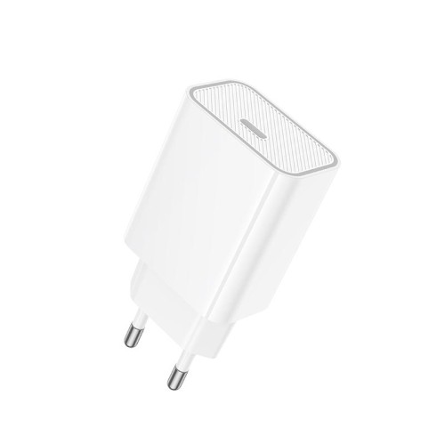Адаптер мережевий HOCO Benefit single port charger C143A |1Type-C, 3A/20W, PD/QC| white