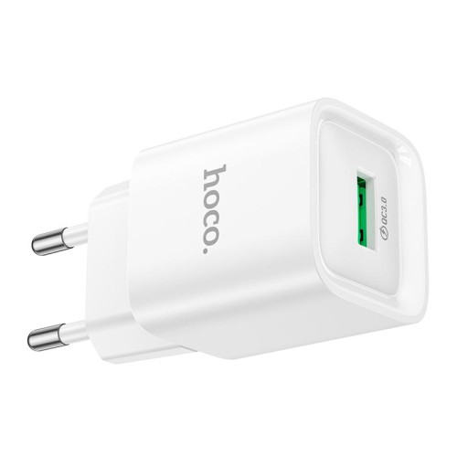 Адаптер мережевий HOCO Charm single port QC charger C145A |1USB, 3A, QC3.0| white