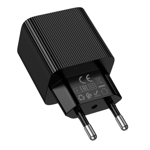 Адаптер мережевий HOCO Excellent single port charger with digital display CS81A |1USB, QC, 18W/3A| black