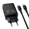 Адаптер мережевий HOCO C to C cable Leader charger set CS95A |1USB/1Type-C, PD/QC, 30W/3A| black