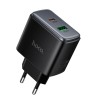 Адаптер мережевий HOCO Upgrade charger C158A |1USB/1Type-C, 45W/3A, PD/QC| black