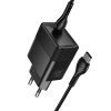 Адаптер мережевий HOCO C to C cable Lounge single port PD40W charger set CS113A |1C, PD/QC, 45W/3A| black