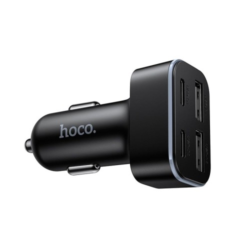Адаптер автомобільний HOCO Barry four-port car charger Z63 |2USB/2Type-C, 15W/3A| black