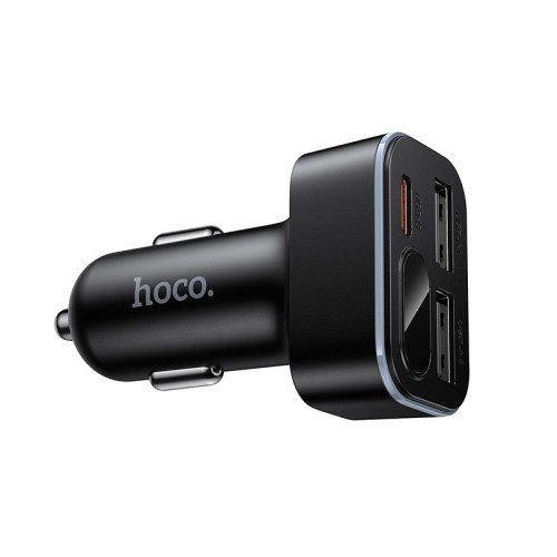 Адаптер автомобільний HOCO Barry digital display car charger Z63A |2USB/1Type-C, 42W/3A, PD/QC| black