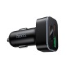 Адаптер автомобільний HOCO Barry dual port digital display car charger Z63B |1USB/1Type-C, 48W/3A, PD/QC| black