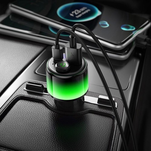 Адаптер автомобільний HOCO Path 42W car BT FM transmitter E166 |BT6.0, 1A/1C, PD30W| black