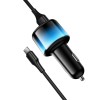 Адаптер автомобільний HOCO Type-C cable Vivido 24W car charger set Z69 |2C/2A, 12W|/2.4A| black