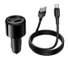 Адаптер автомобільний HOCO Type-C cable Vivido 24W car charger set Z69 |2C/2A, 12W|/2.4A| black