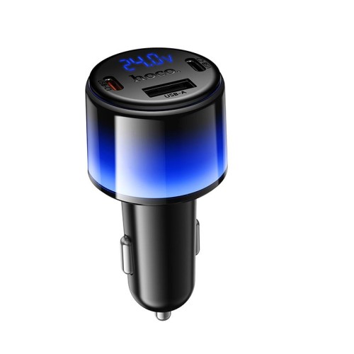 Адаптер автомобільний HOCO Vivido PD37W car charger with digital display Z69A |2C/1A, PD25W/3A| black