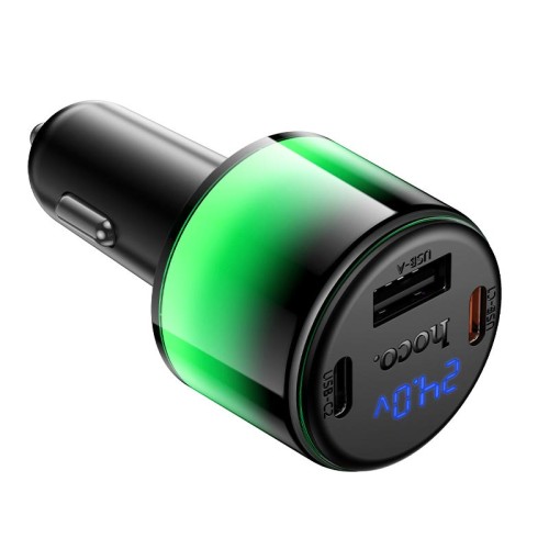 Адаптер автомобільний HOCO Vivido PD37W car charger with digital display Z69A |2C/1A, PD25W/3A| black