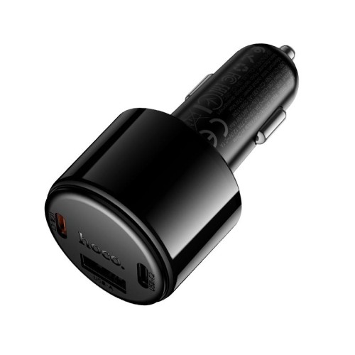 Адаптер автомобільний HOCO Vivido PD37W car charger with digital display Z69A |2C/1A, PD25W/3A| black