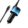 Адаптер автомобільний HOCO C to C cable Vivido PD37W car charger with digital display set Z69A |2C/1A, PD25W/3A| black