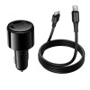 Адаптер автомобільний HOCO C to C cable Vivido PD37W car charger with digital display set Z69A |2C/1A, PD25W/3A| black