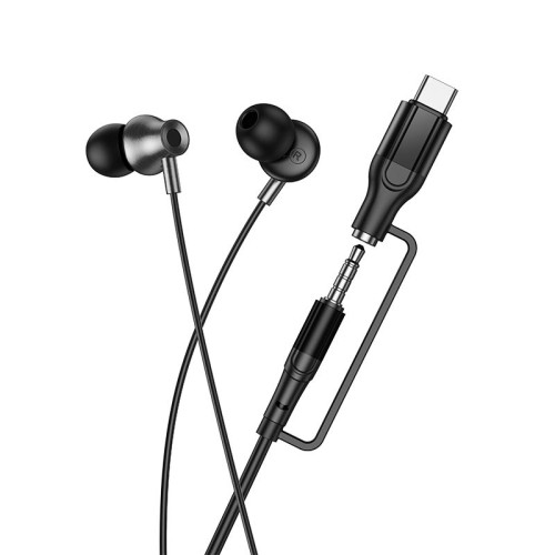 Навушники сетевой HOCO Mia 2-in-1 3.5/Type-C universal digital earphones with microphone M119A black
