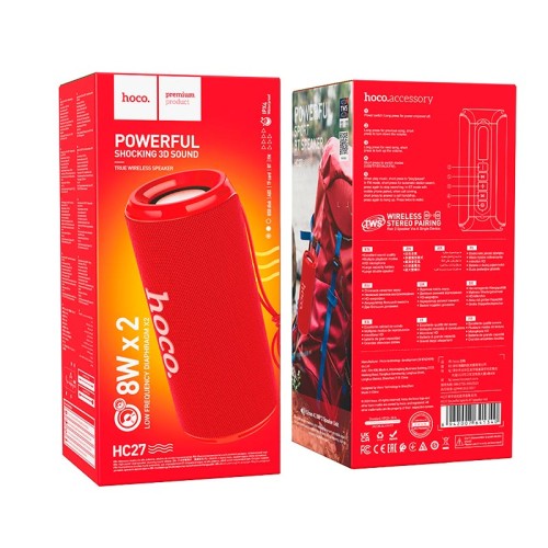 Акустика HOCO Soundful sports BT speaker HC27 IPX4 |8Wx2, TWS/USB/TF/FM| black