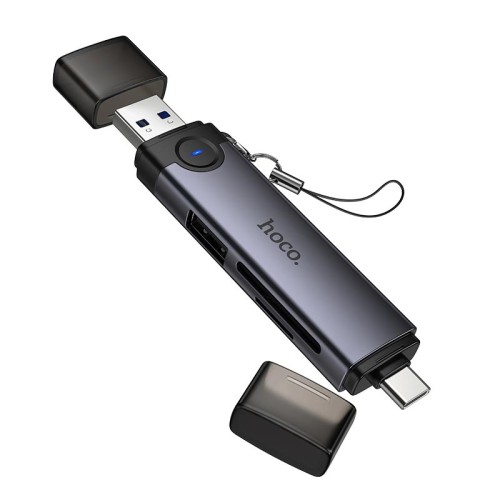 Перехідник HOCO Victory USB/Type-C 3-in-1 card reader HB56 |5Gbps/SD, 480Mbps/USB| 