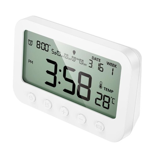 Термометр HOCO Indoor digital alarm clock with thermometer HX44 white