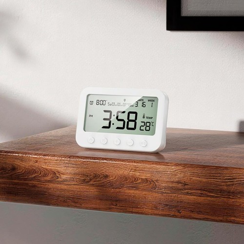 Термометр HOCO Indoor digital alarm clock with thermometer HX44 white