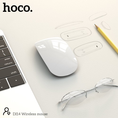 Миша Hoco Wireless mouse DI14 |BT3.0-5.0, 1600DPI| white