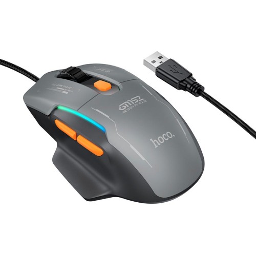 Миша HOCO Reddy RGB gaming wired mouse GM52 |6 keys, 800/1600/2400/3200/4800/12800 DPI| black