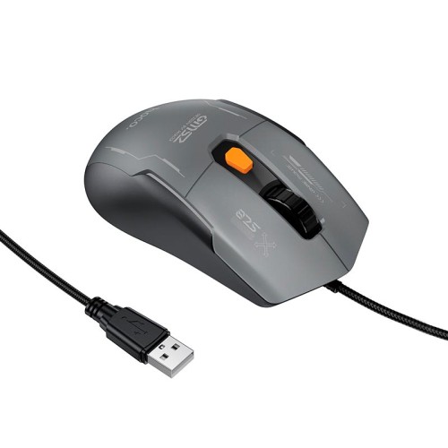 Миша HOCO Reddy RGB gaming wired mouse GM52 |6 keys, 800/1600/2400/3200/4800/12800 DPI| black
