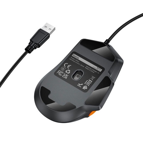 Миша HOCO Reddy RGB gaming wired mouse GM52 |6 keys, 800/1600/2400/3200/4800/12800 DPI| black