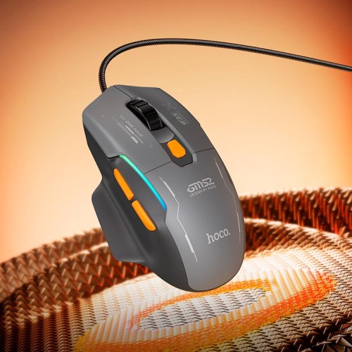 Миша HOCO Reddy RGB gaming wired mouse GM52 |6 keys, 800/1600/2400/3200/4800/12800 DPI| black