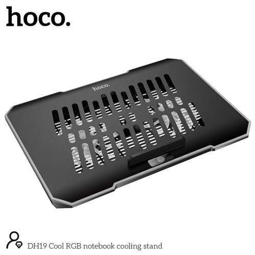 Куллер для Ноутбука HOCO Cool RGB notebook cooling stand DH19 |360x255x28mm, 17", 2usb, 10 RGB Modes| black