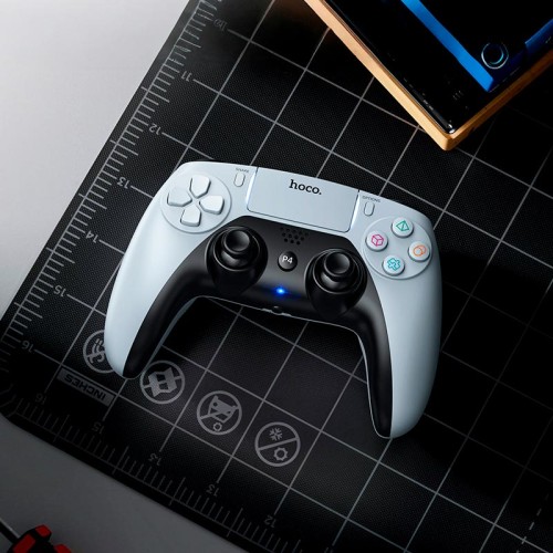 Ігровий контролер HOCO Phoenix PS4/PC wireless game controller GA1 |8h, BT4.2, 3.5mm, Trackpad, RGB| white