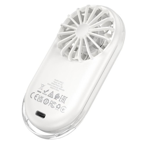 Вентилятор Hoco ultra-thin pocket fan HX611 |3 Levels, 50dB, 1-2.5h| Milky white