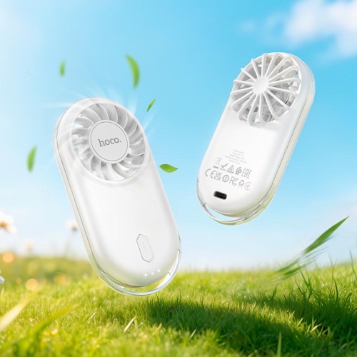 Вентилятор Hoco ultra-thin pocket fan HX611 |3 Levels, 50dB, 1-2.5h| Milky white