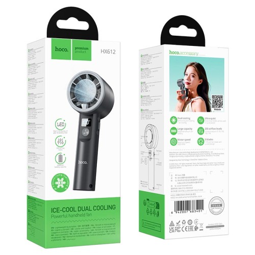 Вентилятор Hoco Ice pack series handheld fan HX612 |200 Levels, 60dB, 1-4h| white
