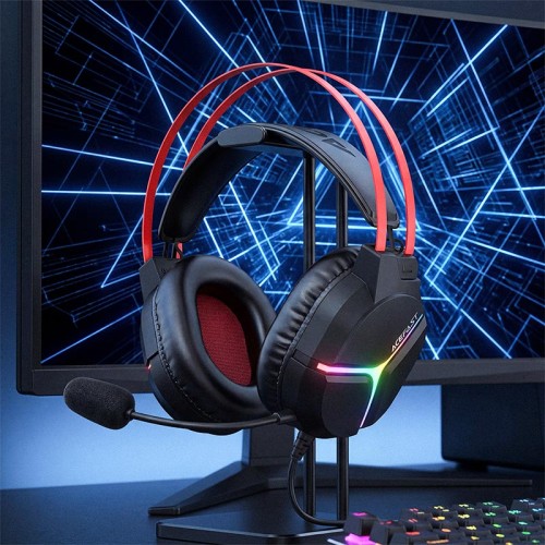 Ігрові навушники ACEFAST H16 gaming wired headset  IPX4 |USB/3.5mm, 2m|, RGB| black